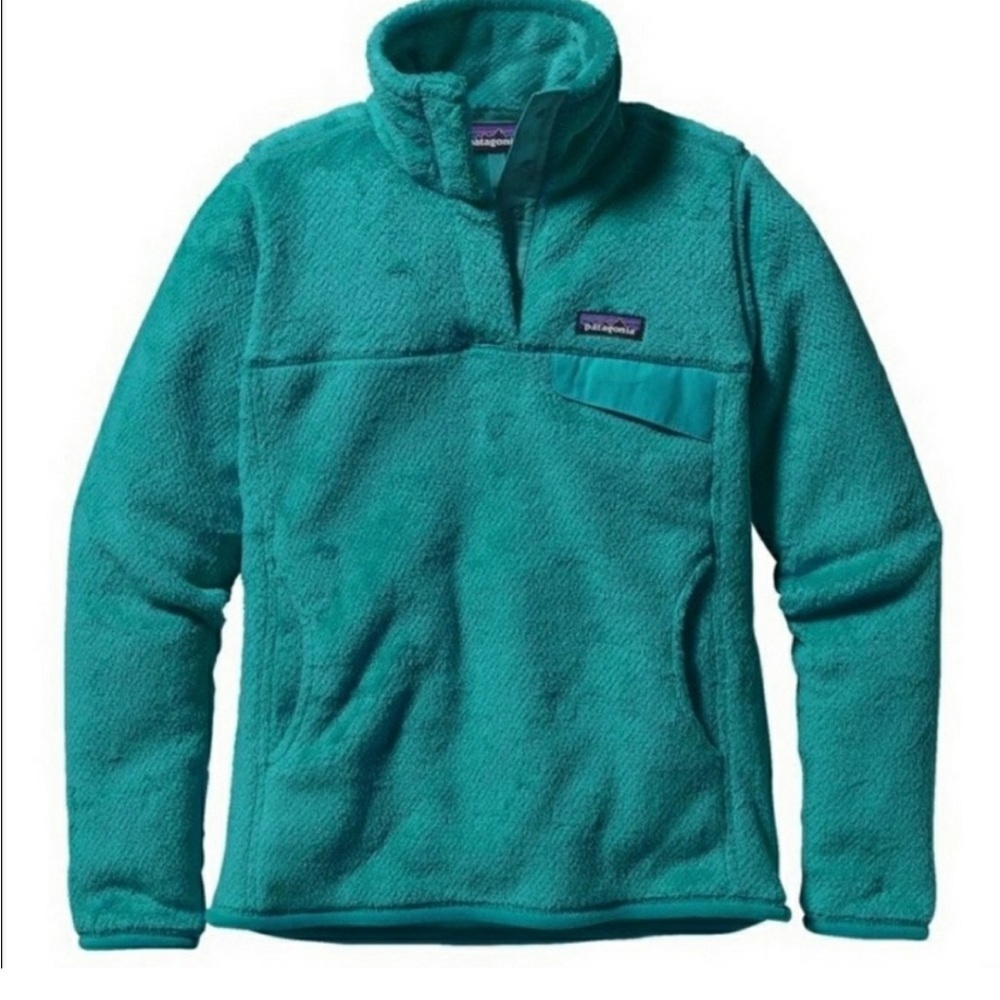 Patagonia teal snap-T fleece pullover size S
